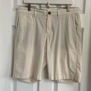 Wallin Bros. Men’s Shorts Stripe Tan Striped 33W Flat Front Preppy
